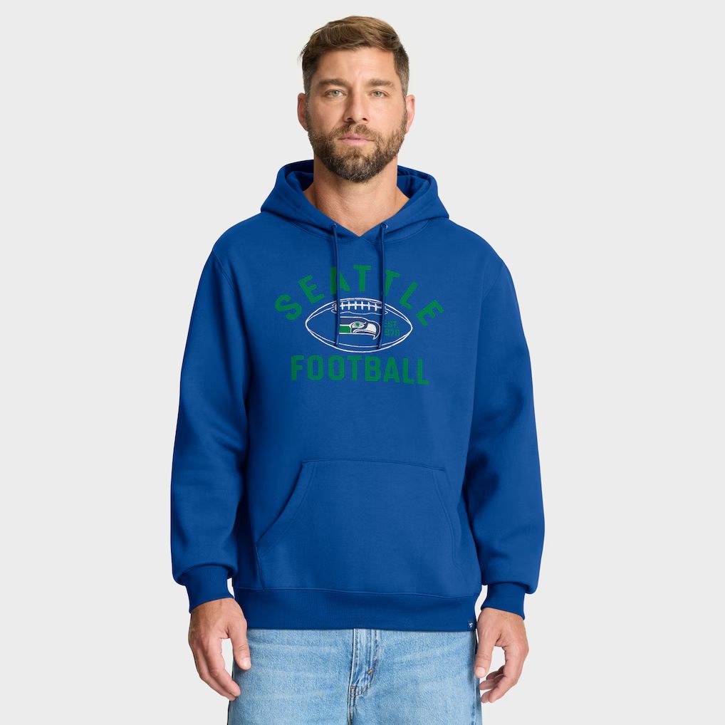 Men 2026 NFL Seattle Seahawks blue Hoodie hooded style 02